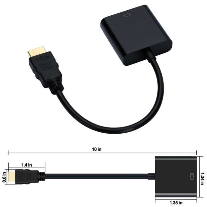 PremiumAV HDMI Male to VGA Female Video Converter Adapter Cable (Black) - Image 4
