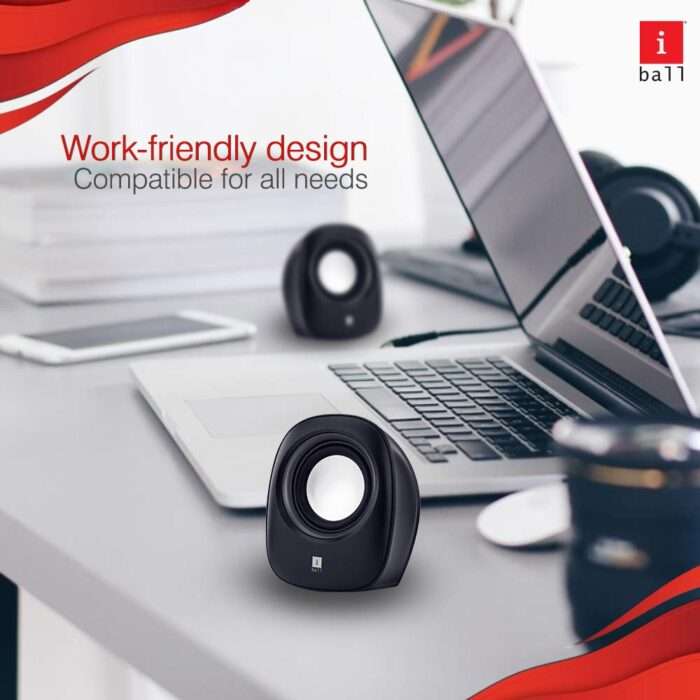 iBall SoundWave 2 Multimedia 2.0 -Black 4 W Portable Laptop/Desktop Speaker (Black, 2.0 Channel) - Image 4
