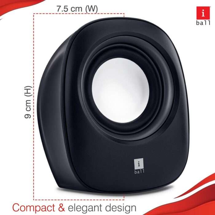 iBall SoundWave 2 Multimedia 2.0 -Black 4 W Portable Laptop/Desktop Speaker (Black, 2.0 Channel) - Image 2