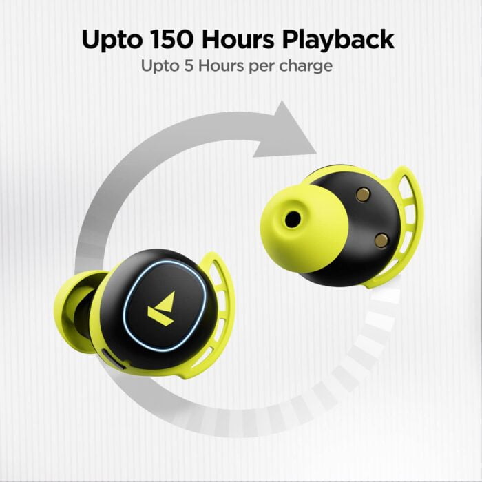 boAt Airdopes 441 Pro Wireless Earbuds with 6mm drivers, IWP technology, Bluetooth 5.0, 2600mAh carry case - Spirit Lime - Image 2