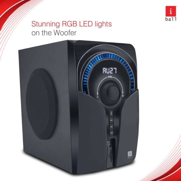 iBall Thunder 4.1 Multimedia Speaker with Bluetooth & Remote Control, Black - Image 6