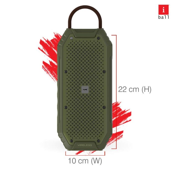 iBall Musi Rock 16 Watt Truly Wireless Bluetooth Portable Speaker (Military Green) - Image 2