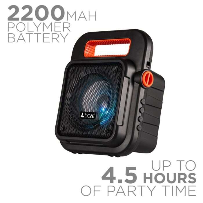 boAt PartyPal 20 Premium 15W Portable Bluetooth Speaker with Led Lit, Full Range Driver, 4.5 Hours of Party Time, BT, Aux, - Image 2