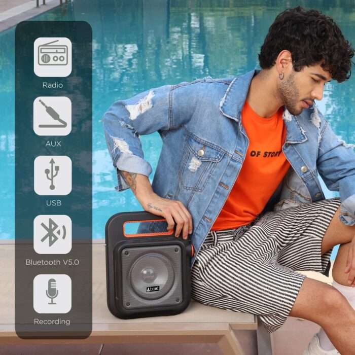 boAt PartyPal 20 Premium 15W Portable Bluetooth Speaker with Led Lit, Full Range Driver, 4.5 Hours of Party Time, BT, Aux, - Image 4