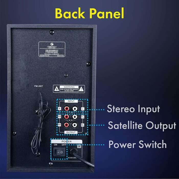 ZEBRONICS Zeb-SW3490RUCF 4.1 Multi Media Speaker with USB and SD Card Input, FM - Image 4