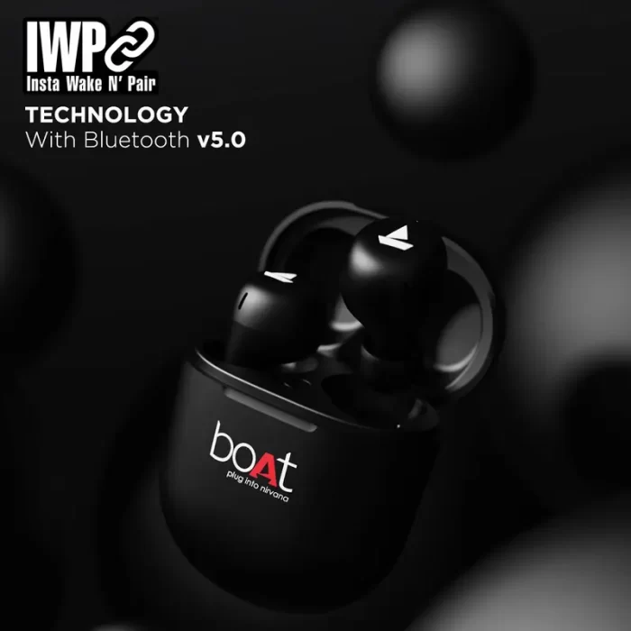 boAt Airdopes 381 Bluetooth In-Ear Wireless Earbuds with 7mm Rhythmic Dynamic Drivers, Playtime UpTo 20 Hrs - Black - Image 5