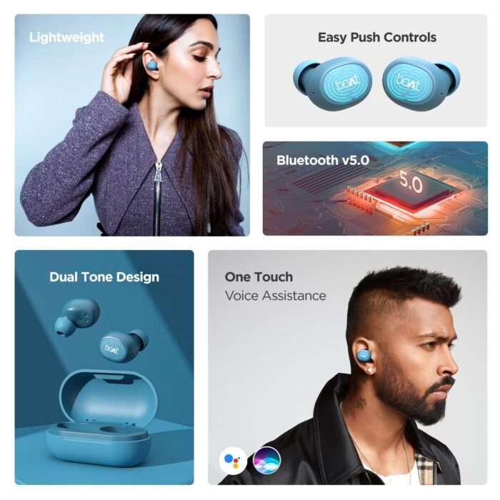 boAt Airdopes 171 In-Ear Earbuds with 6mm drivers, Bluetooth v5.0, Up to 13H Playback, Voice Assistant - Mysterious Blue - Image 5