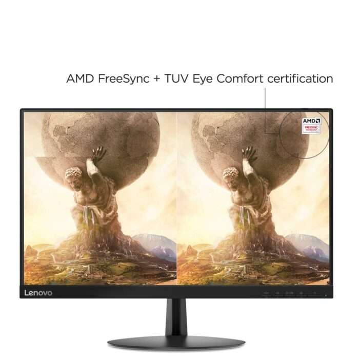 Lenovo 54.6 cm (21.5 inch) Near Edgeless Monitor with LED Display, VA Panel, AMD Free Synch, HDMI and VGA inputs, TUV Certified Eye Comfort - L22e-20 (Raven Black) - Image 3