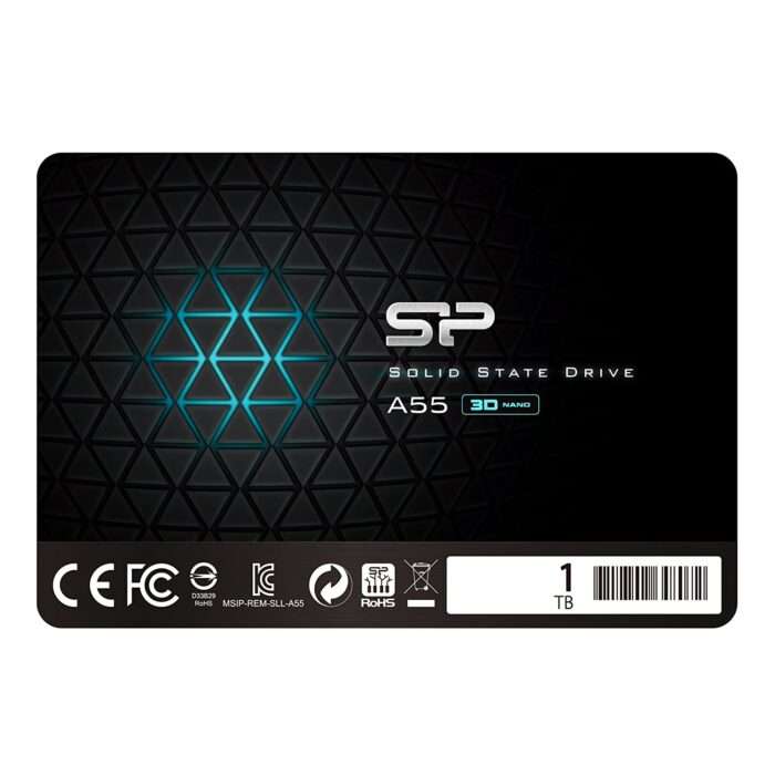 Silicon Power 1TB SSD 3D NAND A55 SLC Cache Performance Boost SATA III 2.5" 7mm (0.28") Internal Solid State Drive (SP001TBSS3A55S25) - Image 1