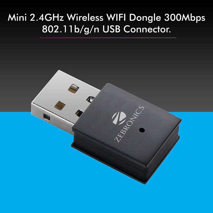 Zebronics ZEB-USB300WF 300Mbps WiFi Adapter Supports Advanced Security WPA/WPA2 encryption Standards & Access Point Mode for Hotspot (Black) - Image 4