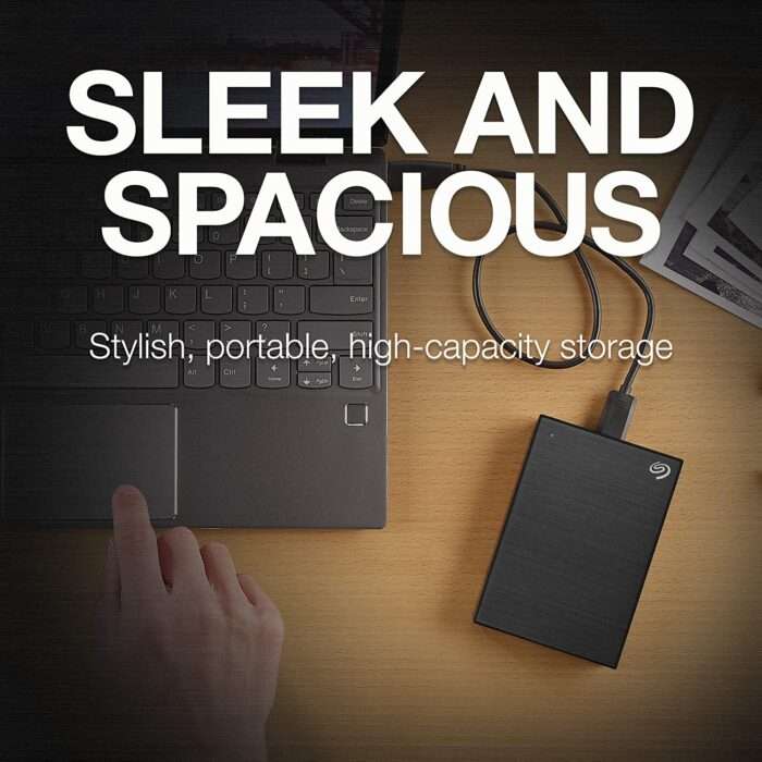 Seagate One Touch 1TB External HDD with Password Protection – Black, for Windows and Mac, with 3 yr Data Recovery Services, and 4 Months Adobe CC Photography (STKY1000400) - Image 2