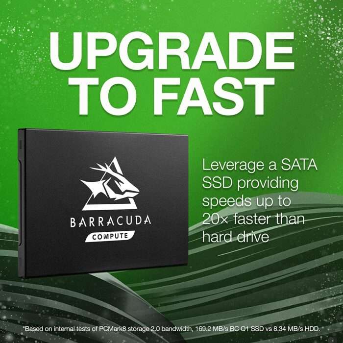 Seagate Barracuda Q1 SSD 240GB Internal Solid State Drive – 6.35 cm (2.5 Inch) SATA 6Gb/s for PC Laptop Upgrade 3D QLC NAND (ZA240CV1A001) - Image 2