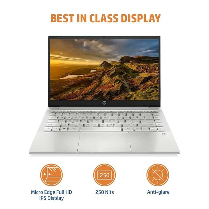 HP Pavilion 14 AMD Ryzen 5 14 inches FHD IPS Micro-Edge Anti-Glare Display Laptop (8GB/512GB SSD/Windows 11 ready/14-ec0035AU) - Image 2