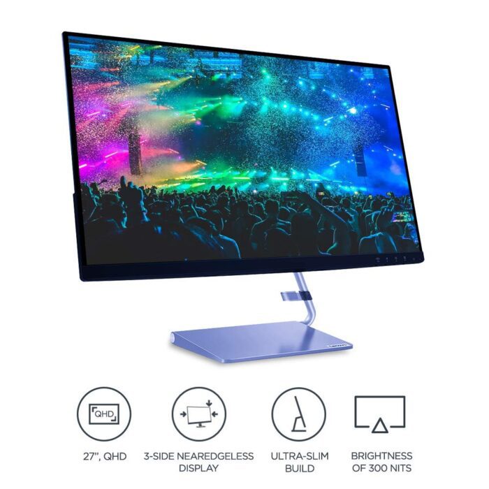 Lenovo 27-inch 2560x1440 QHD IPS Panel Near Edgeless Monitor - Q27q-10 - Image 2