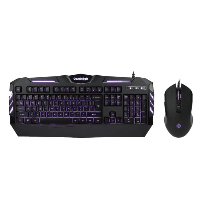 Cosmic Byte Dark Matter Gaming Keyboard and Mouse Combo, 3 Color LED Backlight, Upto 2400 DPI 5 Button LED Mouse (Black) - Image 1