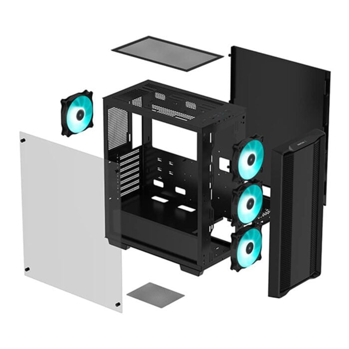 DEEPCOOL CC560 Tempered Glass, ABS Mid-Tower Computer Case/Gaming Cabinet – Black - Image 2