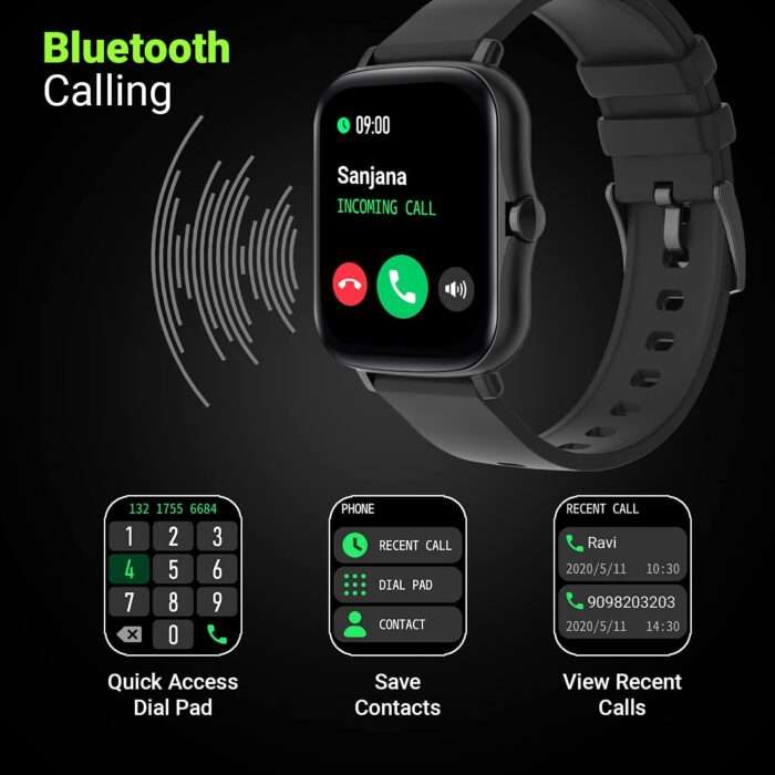 Fire-Boltt Beast Pro Bluetooth Calling 1.69” with Voice Assistance, Voice Recorder, Spo2 Monitoring, Heart Rate FHD Smartwatch - Black - Image 3