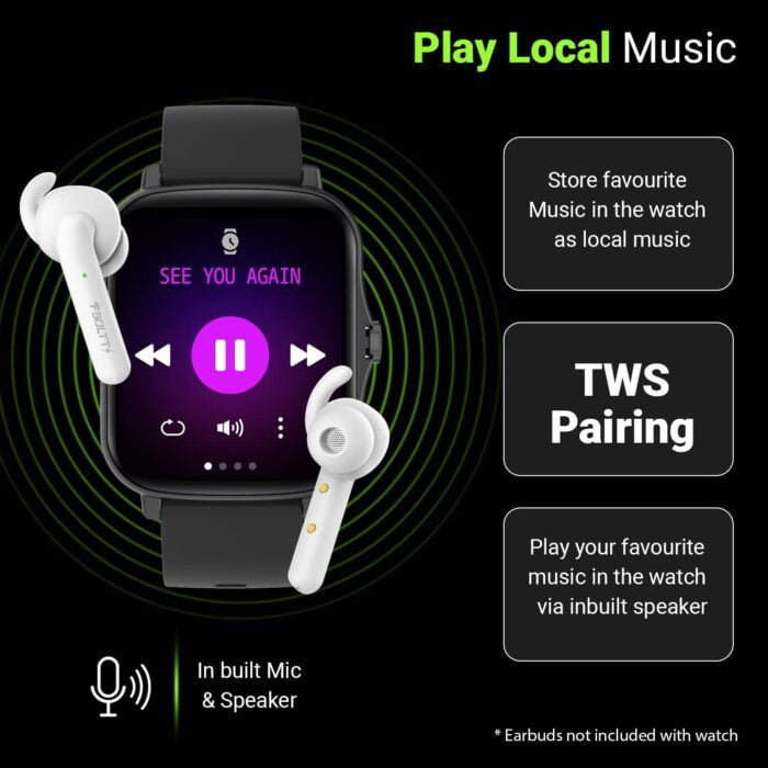 Fire-Boltt Beast Pro Bluetooth Calling 1.69” with Voice Assistance, Voice Recorder, Spo2 Monitoring, Heart Rate FHD Smartwatch - Black - Image 4
