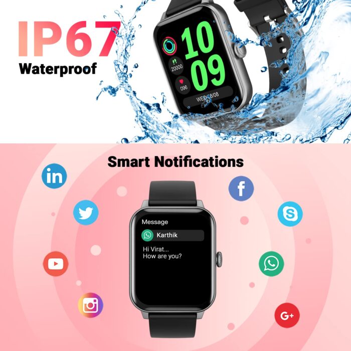 Fire-Boltt Ninja Calling 1.69" Bluetooth Calling Smart Watch, Dial Pad, Speaker, 450 NITS Peak Brightness, Wrist Gaming - Metal Grey - Image 6