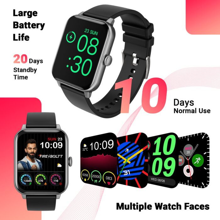 Fire-Boltt Ninja Calling 1.69" Bluetooth Calling Smart Watch, Dial Pad, Speaker, 450 NITS Peak Brightness, Wrist Gaming - Metal Grey - Image 4