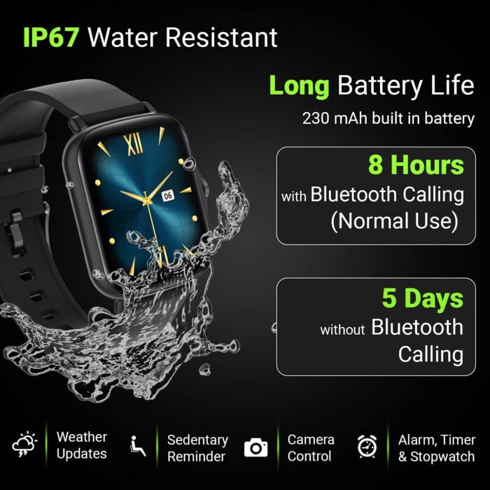 Fire-Boltt Beast Pro Bluetooth Calling 1.69” with Voice Assistance, Voice Recorder, Spo2 Monitoring, Heart Rate FHD Smartwatch - Black - Image 7