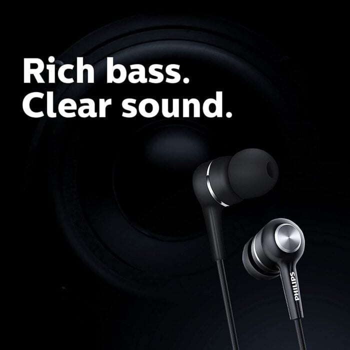 Philips Audio SHE1505 Wired in Ear Earphones with Mic (Black) - Image 2