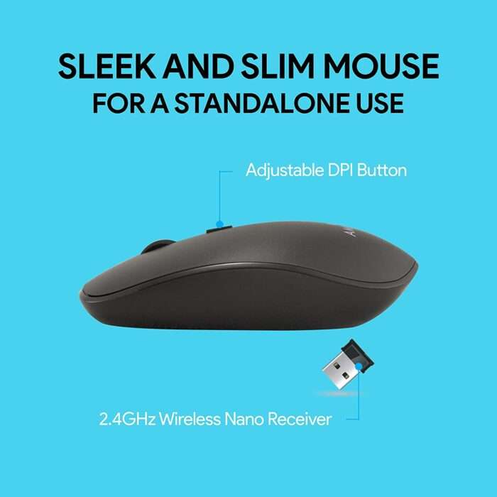Amkette Wi-Key Plus Wireless Keyboard & Mouse Combo for Laptop, PC and USB Support Devices (Black) - Image 2
