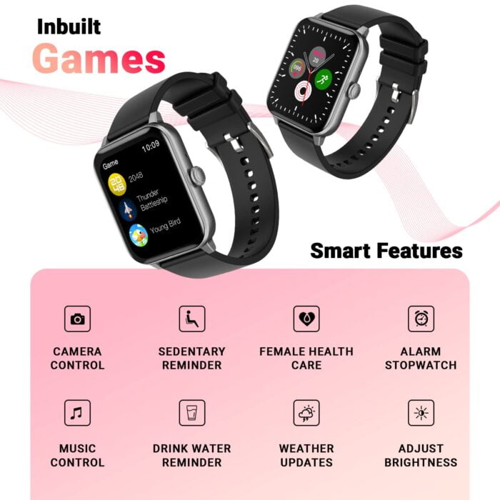 Fire-Boltt Ninja Calling 1.69" Bluetooth Calling Smart Watch, Dial Pad, Speaker, 450 NITS Peak Brightness, Wrist Gaming - Metal Grey - Image 7