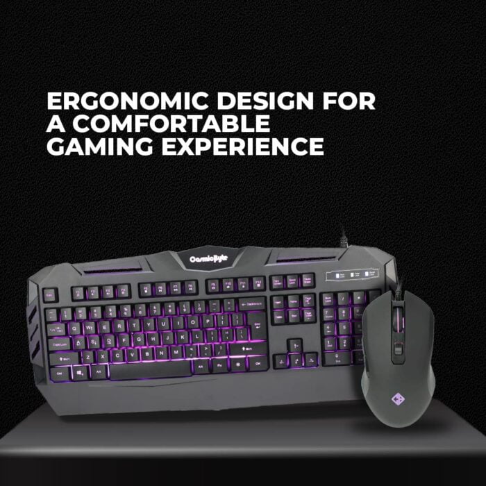 Cosmic Byte Dark Matter Gaming Keyboard and Mouse Combo, 3 Color LED Backlight, Upto 2400 DPI 5 Button LED Mouse (Black) - Image 2