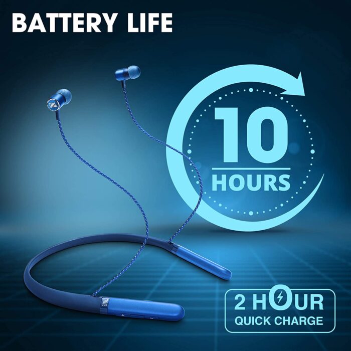 JBL LIVE220BT by Harman Wireless Bluetooth in Ear Neckband Headphones with Mic - Blue - Image 2