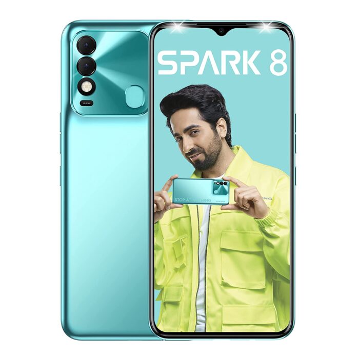 Tecno Spark 8 (Turquoise Cyan,3GB, 32GB Storage) | 16MP Dual AI Camera | New Metal Coding Design| 5000mAh | 8MP Selfie Camera with Dual Flashlight, 6.56" HD+Display - Image 1