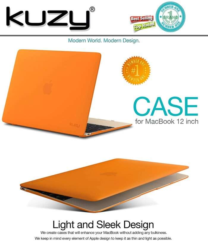 Kuzy R7 Rubberized Hard Case for MacBook 12 inch (Orange) - Image 5