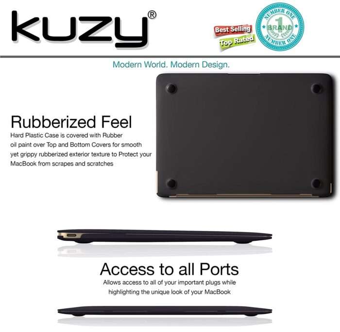 Kuzy R7 Rubberized Hard Case for MacBook (Black) - Image 4