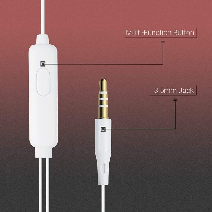 ZEBRONICS Zeb-Calyx Wired in Ear Earphone with Mic (White) - Image 2