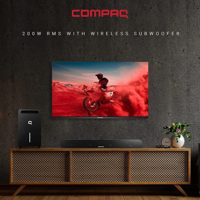 Compaq CQSB200W, 200W (Peak Sound) with Wireless Subwoofer/HARC/Optical/Bluetooth/USB/SD with Preset Remote Button Music/Movie/News. - Image 5