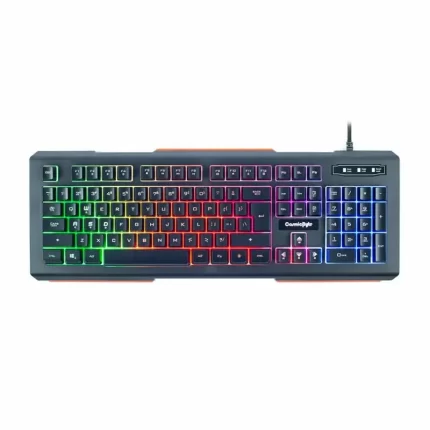 Cosmic Byte CB-GK-02 Corona Wired Gaming Keyboard, 7 Color RGB Backlit with Effects, Anti-Ghosting - Black