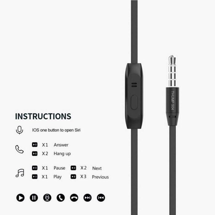 Ant Audio Thump 504 Wired Portable Hi-Fi Earphone with Mic (Black) - Image 3