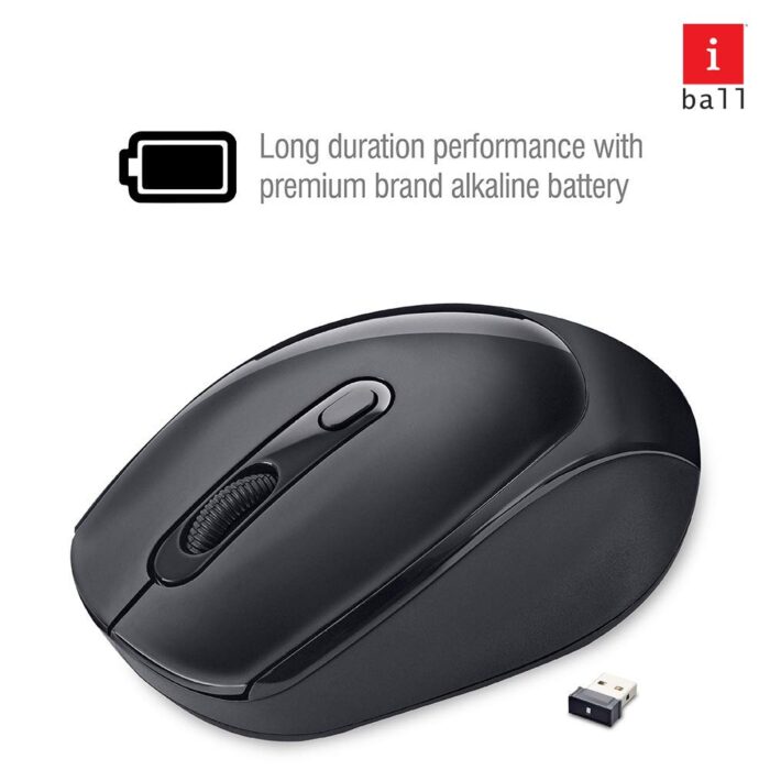 iBall Free Go G50 Feather-Light Wireless Optical Mouse with Wide Compatibility, Black - Image 4
