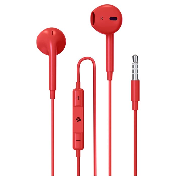 Zebronics Zeb-Buds 30 3.5Mm Stereo Wired in Ear Earphones with Mic for Calling red - Image 1