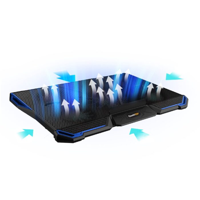 Cosmic Byte Asteroid Laptop Cooling Pad, Adjustable Height, 5 Fan Design, LED Light, USB Ports, Support Upto 43.2 cm (17") laptops (Blue) - Image 5