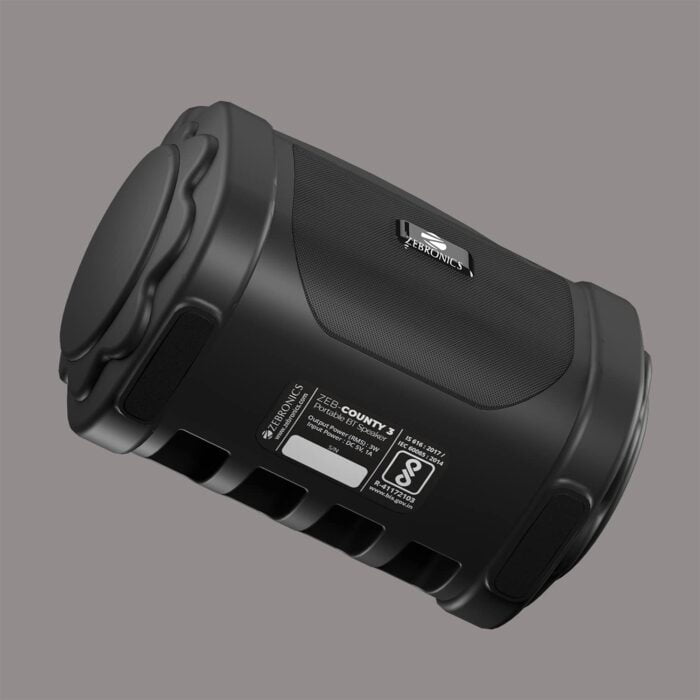 Zebronics Zeb-County 3 Portable Wireless Speaker Supporting Bluetooth v5.0, FM Radio, Call Function, Built-in Rechargeable Battery, USB/Micro SD Card Slot, 3.5mm AUX Input, TWS (Black) - Image 2