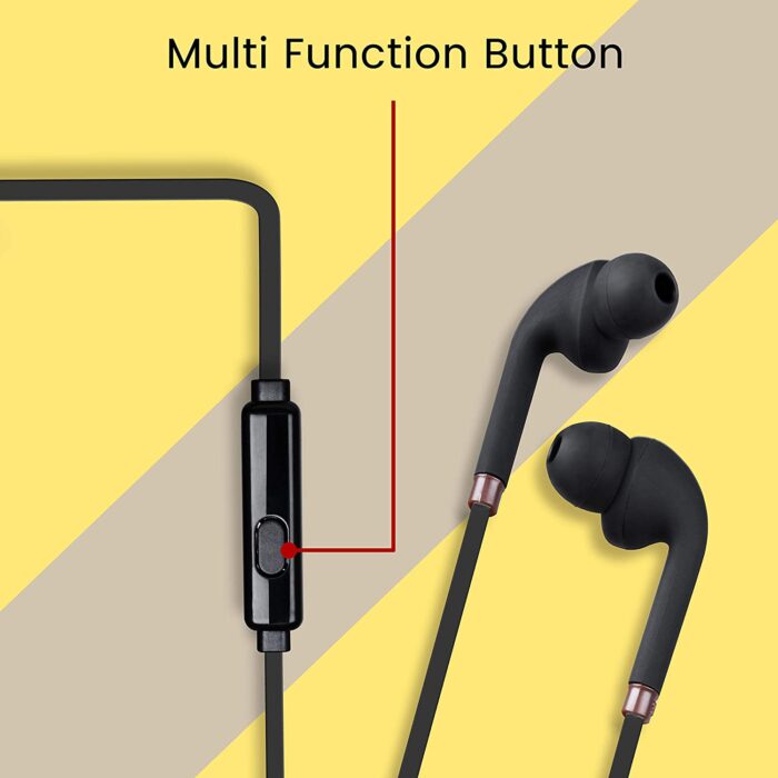 Zebronics Zeb-Corolla In Ear Wired Earphone with Mic, 3.5mm Jack, 1.2 Meter Cable, Multi Function Button BLACK - Image 2