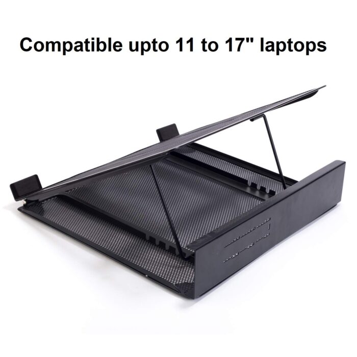 Callas Ventilated Height Adjustable Laptop Cooling Pad/Laptop Stand | Compatible 11 to 17 Inches Laptops | Metal Mesh | Strong Material Stand - Image 3