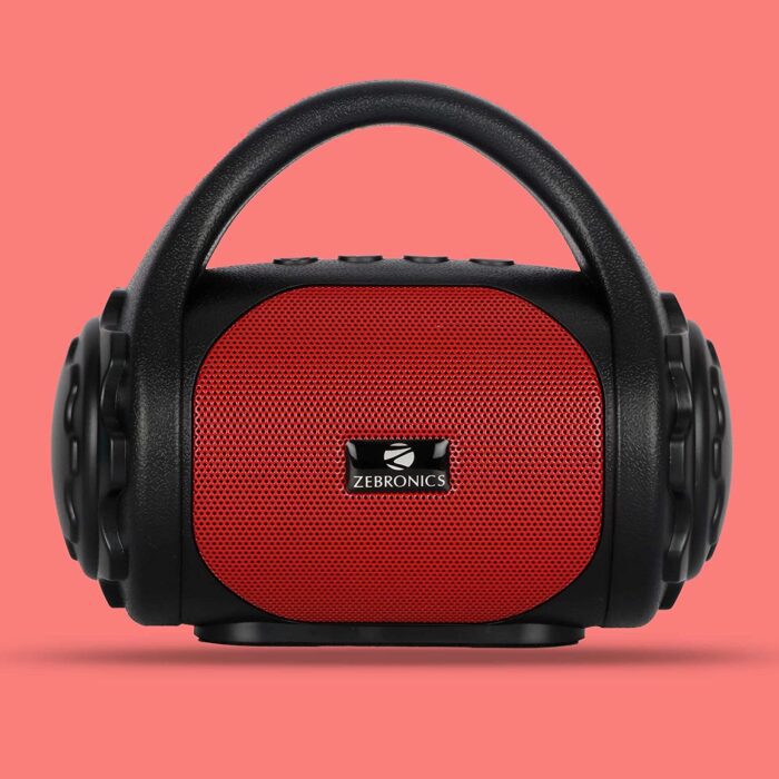 Zebronics Zeb-County Wireless Bluetooth Portable Speaker with Supporting Carry Handle, USB, SD Card, AUX, FM & Call Function. (Black+Red) - Image 5