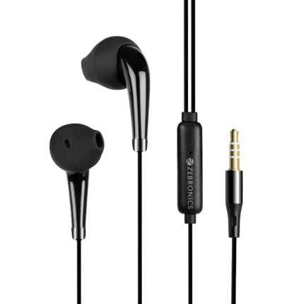 ZEBRONICS Zeb-Calyx Wired in Ear Earphone with Mic (Black)