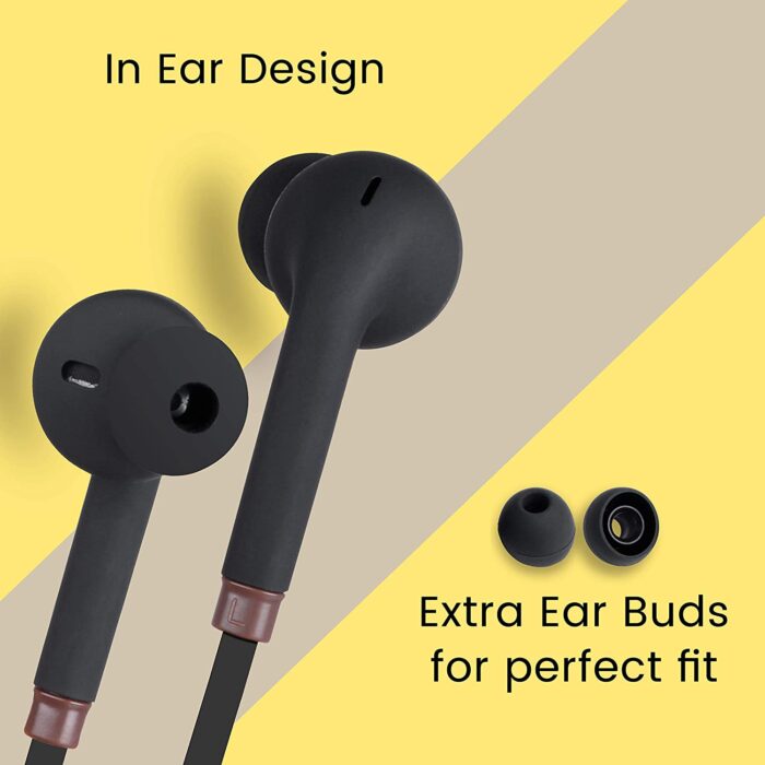 Zebronics Zeb-Corolla In Ear Wired Earphone with Mic, 3.5mm Jack, 1.2 Meter Cable, Multi Function Button BLACK - Image 4
