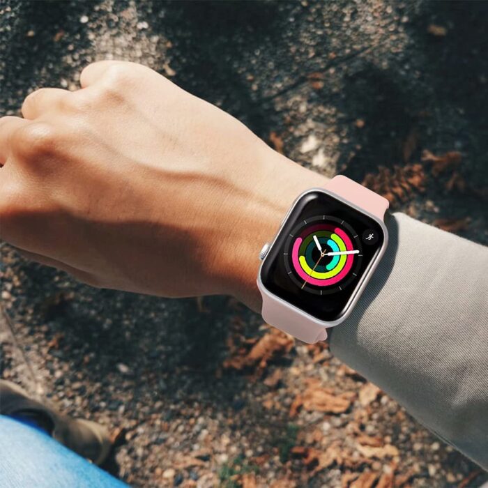 Vemigon Watch Strap Compatible with Apple Watch Straps 38mm 40mm 41mm, Soft Silicone Sports Wristband (Fresh Pink) - Image 3