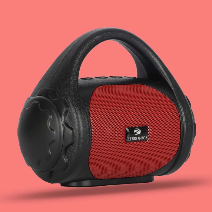 Zebronics Zeb-County Wireless Bluetooth Portable Speaker with Supporting Carry Handle, USB, SD Card, AUX, FM & Call Function. (Black+Red) - Image 2