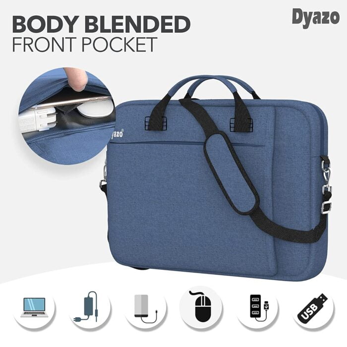 Dyazo Unisex Sleek Light Laptop Notebook Shoulder Briefcase Bag for 11 Inch to 15.6 Inches Laptops Compatible for MacBook, Ultrabook, Dell, Lenovo, Co - Image 2
