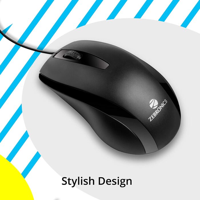 Zebronics Zeb-Alex Wired USB Optical Mouse with 3 Buttons - Black - Image 5
